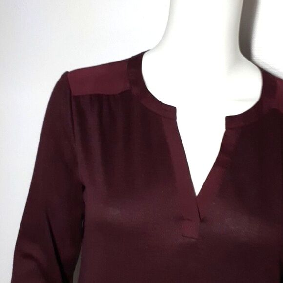 41 Hawthorn top s dark maroon wine red knit tunic top shirt classic career - Picture 3 of 6